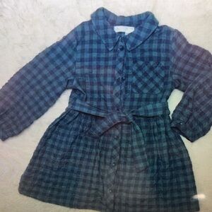 Plaid Blue Kids Formal Dress